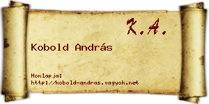 Kobold András névjegykártya