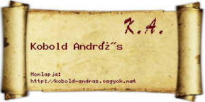 Kobold András névjegykártya